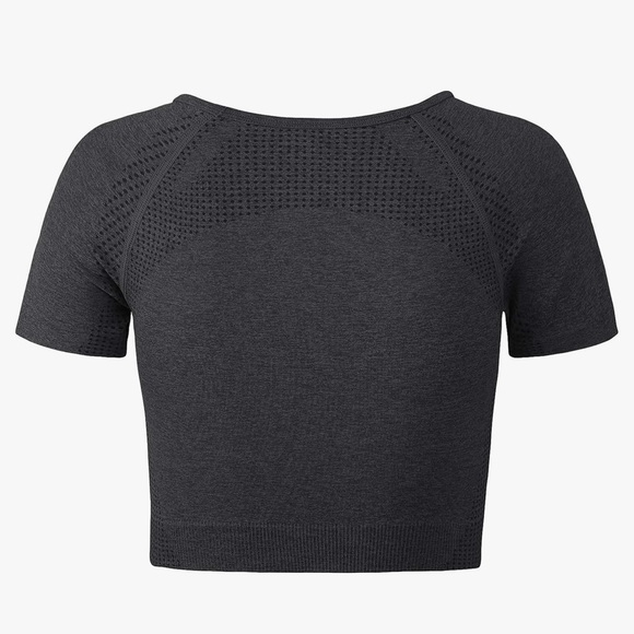 NWOT Fulbelle Black Workout Crop Top, Size L - Picture 2 of 5